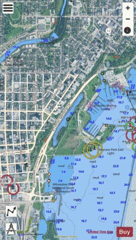 Juneau Park Lagoon depth contour Map - i-Boating App - Satellite