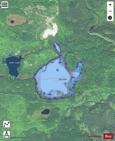 Jute Lake depth contour Map - i-Boating App - Satellite