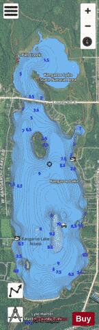Kangaroo Lake depth contour Map - i-Boating App - Satellite