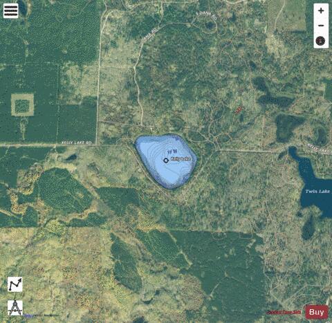 Kelly Lake B depth contour Map - i-Boating App - Satellite