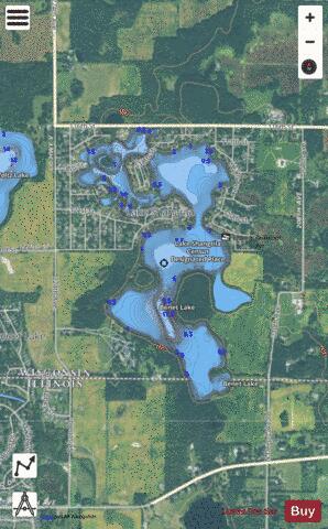 Lake Shangrila depth contour Map - i-Boating App - Satellite