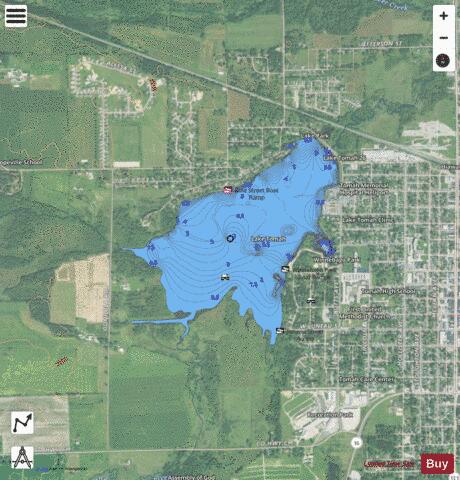 Lake Tomah depth contour Map - i-Boating App - Satellite