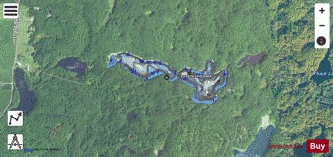 Lazy Island Lake depth contour Map - i-Boating App - Satellite
