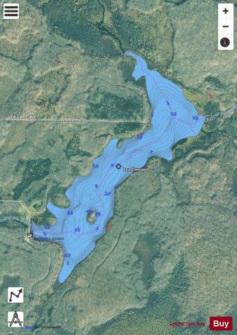 Lea Flowage  Lea Lake depth contour Map - i-Boating App - Satellite