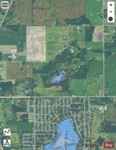 League Lake depth contour Map - i-Boating App - Satellite