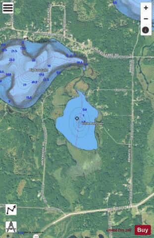 Little Bass Lake A depth contour Map - i-Boating App - Satellite