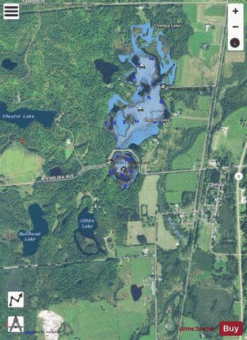 Little Chelsea Lake depth contour Map - i-Boating App - Satellite