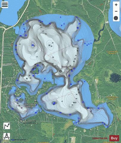 Little Crawling Stone Lake depth contour Map - i-Boating App - Satellite