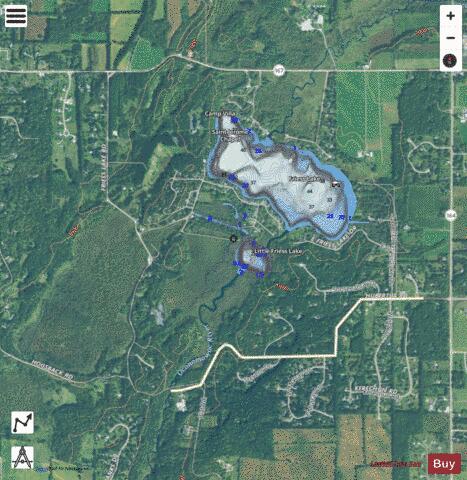 Little Friess Lake depth contour Map - i-Boating App - Satellite