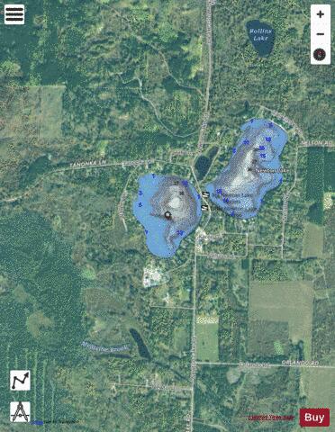 Little Newton Lake depth contour Map - i-Boating App - Satellite