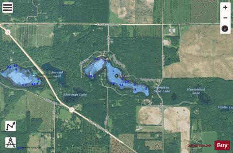 Long Lake F depth contour Map - i-Boating App - Satellite