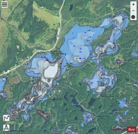 Long Lake P depth contour Map - i-Boating App - Satellite