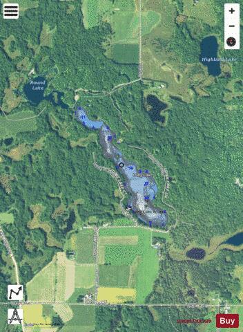 Long Lake T depth contour Map - i-Boating App - Satellite