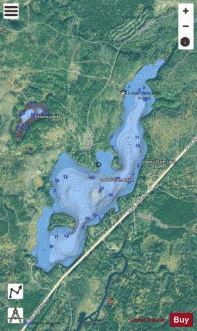 Lower Clam Lake depth contour Map - i-Boating App - Satellite