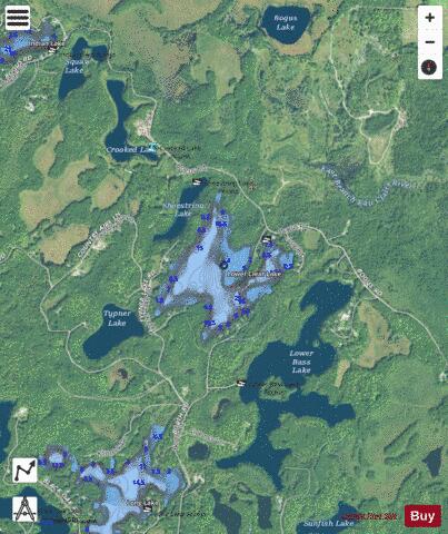 Lower Clear Lake depth contour Map - i-Boating App - Satellite