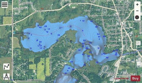 Lower Phantom Lake depth contour Map - i-Boating App - Satellite