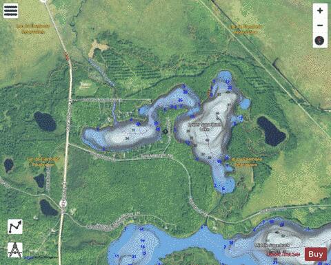 Lower Sugarbush Lake depth contour Map - i-Boating App - Satellite