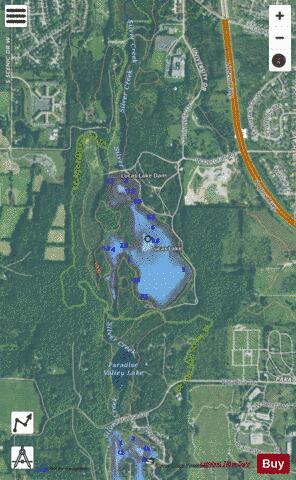 Lucas Lake depth contour Map - i-Boating App - Satellite