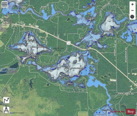 Manitowish Lake depth contour Map - i-Boating App - Satellite