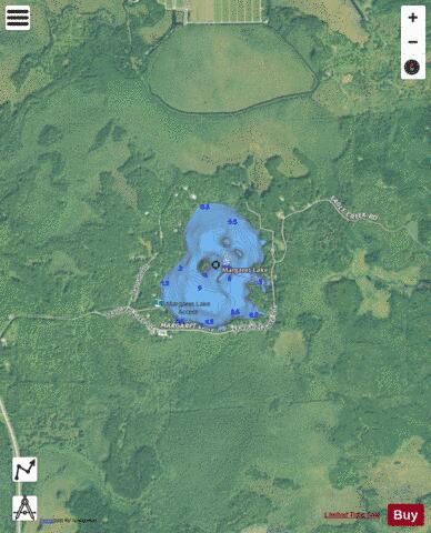 Margaret Lake depth contour Map - i-Boating App - Satellite