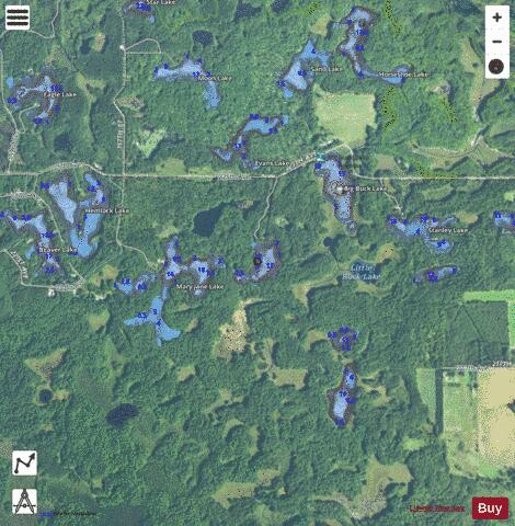 Mary Jane Lake depth contour Map - i-Boating App - Satellite