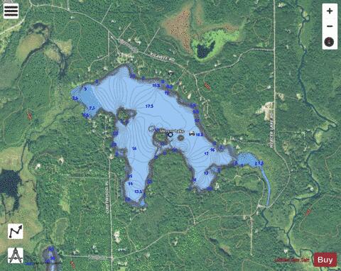 Mercer Lake B depth contour Map - i-Boating App - Satellite