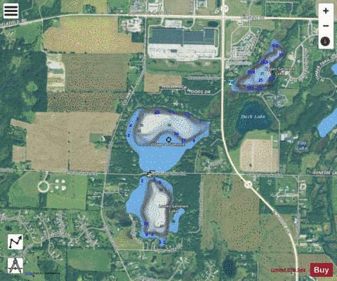 Middle Genesee Lake depth contour Map - i-Boating App - Satellite
