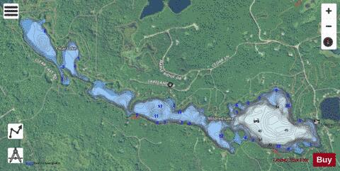 Mildred Lake depth contour Map - i-Boating App - Satellite