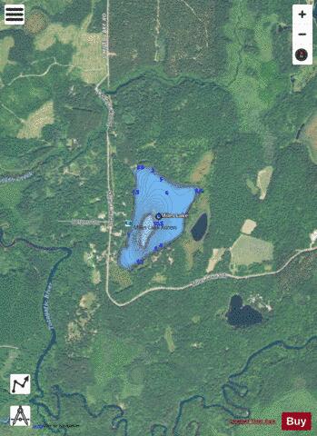 Miles Lake depth contour Map - i-Boating App - Satellite