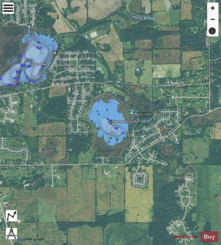Montgomery Lake depth contour Map - i-Boating App - Satellite