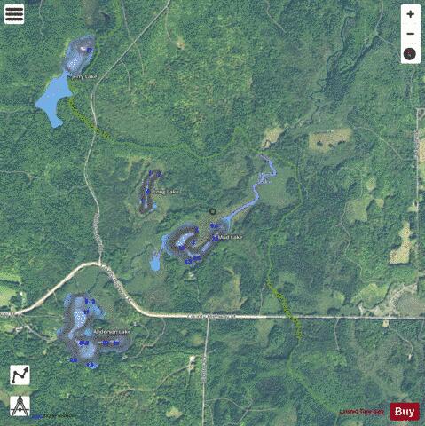 Long (Mud) Lake depth contour Map - i-Boating App - Satellite