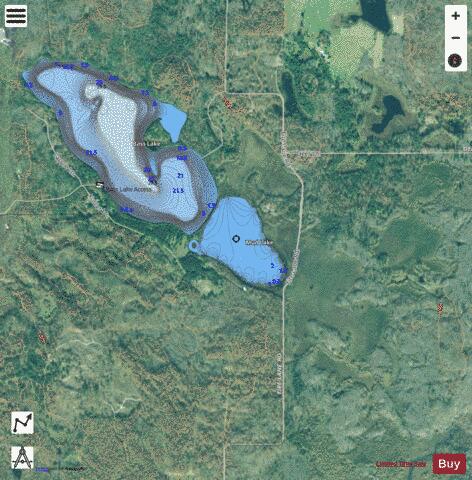 Mud Lake E depth contour Map - i-Boating App - Satellite