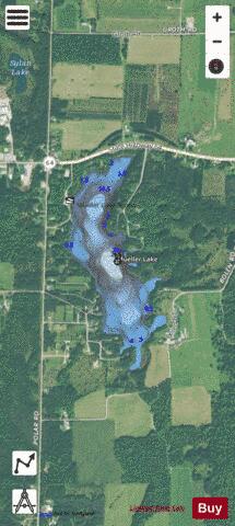 Mueller Lake depth contour Map - i-Boating App - Satellite