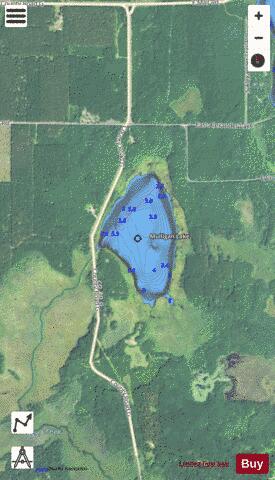 Mulligan Lake depth contour Map - i-Boating App - Satellite