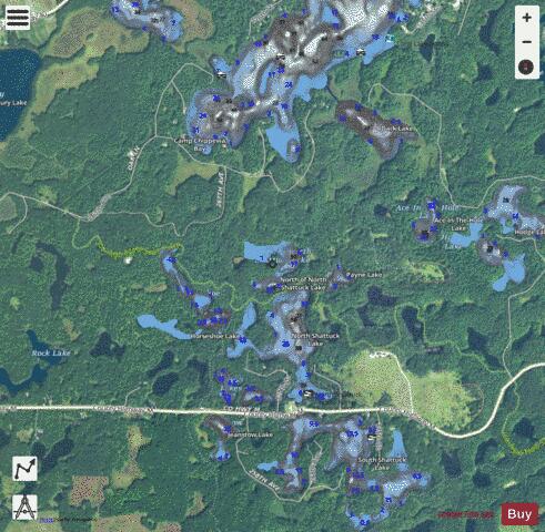 North of North Shattuck Lake depth contour Map - i-Boating App - Satellite