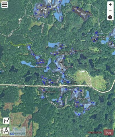 North Shattuck Lake depth contour Map - i-Boating App - Satellite