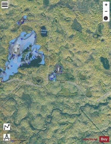Nymphia Lake depth contour Map - i-Boating App - Satellite