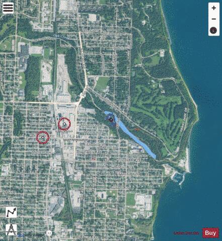 Oak Creek Parkway Pond depth contour Map - i-Boating App - Satellite
