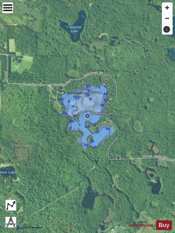 Oscar Jenny Lake depth contour Map - i-Boating App - Satellite