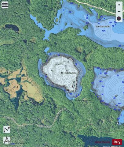 Pallette Lake depth contour Map - i-Boating App - Satellite