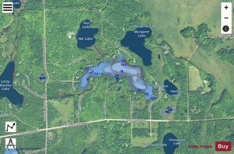 Payment Lake depth contour Map - i-Boating App - Satellite