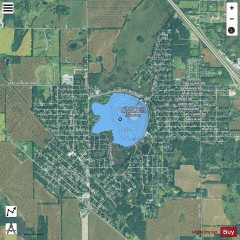 Pell Lake depth contour Map - i-Boating App - Satellite