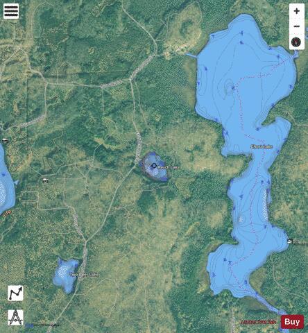 Perch Lake A depth contour Map - i-Boating App - Satellite