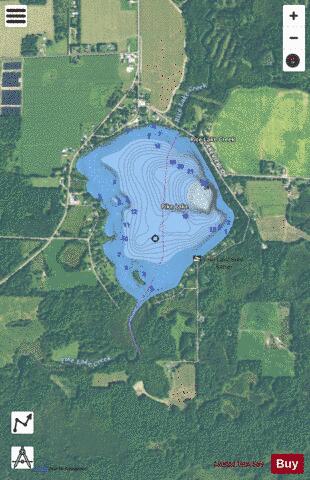 Pike Lake C depth contour Map - i-Boating App - Satellite