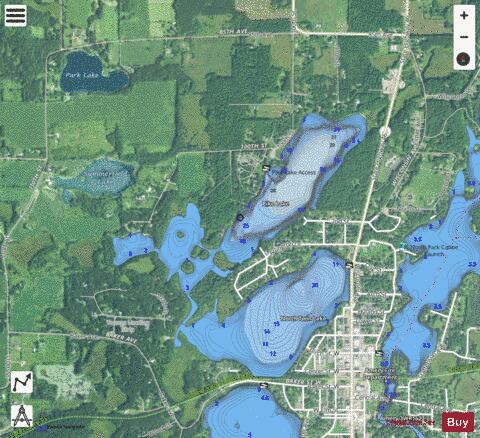 Pike Lake D depth contour Map - i-Boating App - Satellite