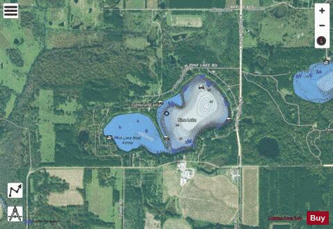 Pine Lake C depth contour Map - i-Boating App - Satellite