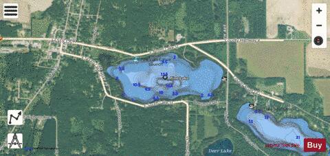 Pine Lake Hh depth contour Map - i-Boating App - Satellite