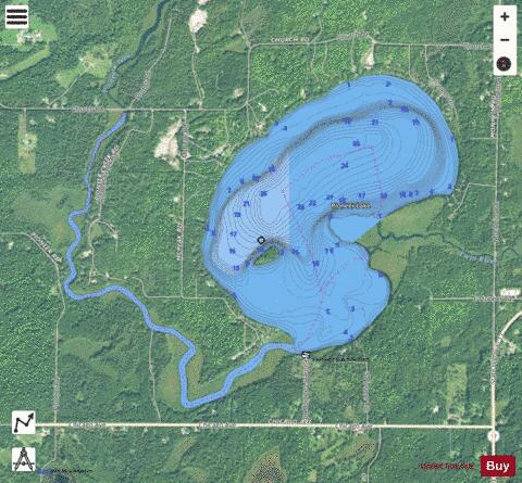 Pioneer Lake depth contour Map - i-Boating App - Satellite