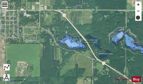 Plainfield Lake depth contour Map - i-Boating App - Satellite