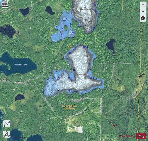 Plummer Lake depth contour Map - i-Boating App - Satellite